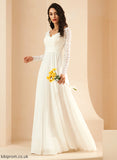 Sweep Wedding Dresses Dress Train A-Line Lace Rosalie V-neck With Wedding Chiffon