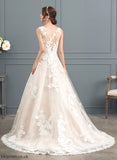 Tulle With Court Illusion Sequins Lace Beading Wedding Train Kendall Wedding Dresses Dress Ball-Gown/Princess
