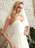 Train Wedding Dresses Court A-Line Dress Lace With Scarlet Wedding Sweetheart