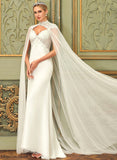 Lace With Train Sequins Dress V-neck Wedding Dresses Trumpet/Mermaid Wedding Rayne Chiffon Sweep