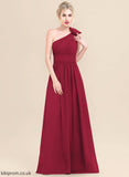 Neckline Length Floor-Length Embellishment Ruffle Silhouette Flower(s) One-Shoulder Fabric A-Line Zariah Bridesmaid Dresses