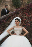 Off The Shoulder Wedding Dresses A Line Tulle With Beading Floor Length