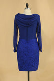 Lace & Chiffon Cowl Neck Mother Of The Bride Dresses Long Sleeves