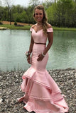 Mermaid Prom Dresses Off The Shoulder Satin Two