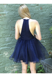 Halter Simple Mini Short Homecoming Dresses