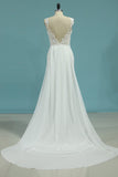 New Arrival Scoop Mermaid Wedding Dresses Chiffon With