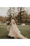 3D Flower Colorful Tulle Wedding Dresses V Neck Fairy Lace Bridal