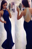 New Arrival Prom Dresses Mermaid Halter Spandex Zipper Up With