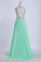 Tow-Tone Bateau Open Back Prom Dresses A-Line Beaded Bodice With Slit
