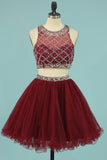 Hot Selling Homecoming Dresses Scoop A-Line Beaded Bodice Tulle