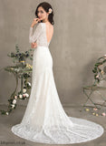 Court Wedding Ashanti Trumpet/Mermaid Lace Dress V-neck Wedding Dresses Train