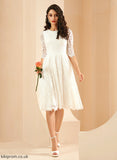 Amiya A-Line Knee-Length Wedding Dresses Wedding Dress Neck Scoop Lace