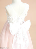 Flower Dress With Girl Tulle Flower Girl Dresses Neck Louise Sleeveless Scoop A-Line Lace/Flower(s)/Bow(s) Tea-length -