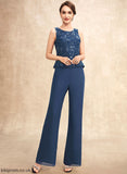 Mother Sequins Floor-Length Bride Chiffon Mother of the Bride Dresses Neck Lace Jumpsuit/Pantsuit With of Dress Kinley the Scoop