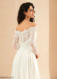 Wedding Dresses Dress Lace Sweep Wedding Train Off-the-Shoulder A-Line Erica With Chiffon