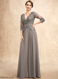 Dress the With Floor-Length Mother Bride of V-neck Tanya Mother of the Bride Dresses Chiffon Lace A-Line Sequins