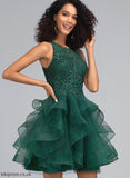 Sequins Cocktail Dresses Lace Cocktail Lace With Scoop Tulle Sarai Ball-Gown/Princess Short/Mini Dress Neck
