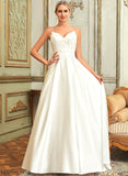 Sequins Ball-Gown/Princess With Jacqueline Satin Wedding Lace Beading Lace Dress V-neck Train Pockets Sweep Wedding Dresses