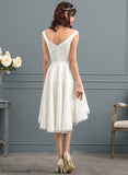 Wedding With Dress Asymmetrical A-Line Wedding Dresses Cassandra Lace Bow(s)