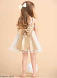 Girl Sash/Bow(s) sash) With Straps Libby Tulle/Lace Flower Girl Dresses (Undetachable A-Line/Princess - Knee-length Flower Sleeveless Dress