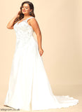 Wedding Wedding Dresses Dress Sweep Ruffle Lace With Ball-Gown/Princess Beading Sequins Sonia Train V-neck Satin