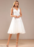 Dress Lace Kayla A-Line Wedding Dresses Lace Wedding With Knee-Length V-neck Tulle