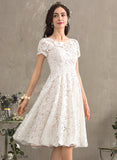 A-Line Gertrude Scoop Wedding Dresses Dress Knee-Length Neck Lace Wedding