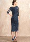 Dress Sheath/Column Knee-Length of Janey the Mother of the Bride Dresses Mother Lace Bride Scoop Neck