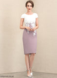 Knee-Length Lace Bride Sheath/Column of Mother the Mother of the Bride Dresses Neck Chiffon Izabelle Dress Scoop