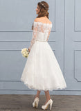 With Dress Beading Wedding Dresses Asymmetrical A-Line Off-the-Shoulder Lace Wedding Aspen