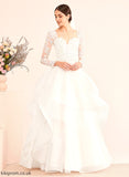 Sequins Ball-Gown/Princess V-neck Patti Beading Tulle Wedding Dresses With Lace Dress Wedding Floor-Length