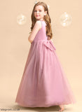 Bow(s)/Back - Ball-Gown/Princess Floor-length Marin With Dress Tulle Girl Hole Flower Flower Girl Dresses Scoop Neck Sleeveless
