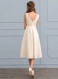 Wedding Dresses With V-neck Bow(s) Lace A-Line Knee-Length Danica Dress Wedding
