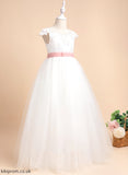 - Scoop With Floor-length Erika Flower Dress Flower Girl Dresses Ball-Gown/Princess Girl Lace/Sash Sleeveless Lace Neck