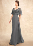 A-Line Sequins With Beading V-neck Lace Floor-Length Blanche of Chiffon Bride Mother Mother of the Bride Dresses the Dress