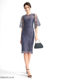 Cocktail Dresses Dress Knee-Length Jazmin Lace Neck Sheath/Column With Scoop Cocktail Lace