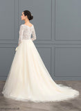 Train Wedding Dresses Wedding V-neck Marilyn Tulle Court Dress Lace Ball-Gown/Princess