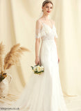 Beading Wedding Tulle Sweep Train Lace A-Line Wedding Dresses With Camila Dress