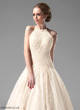 Tulle Lace Wedding Dresses Beading With Halter Dress Ball-Gown/Princess Chapel Ashley Train Wedding
