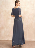 Mother of the Bride Dresses Dress Ankle-Length Chiffon Lace Salma Bride V-neck the of A-Line With Mother Sequins