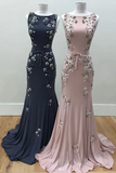 Mermaid Long Evening Dress With Beads, Gorgeous Prom Dress With