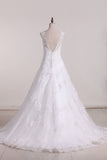 New Style Scoop V Back Sexy Wedding Dress With