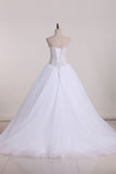 Gorgeous Wedding Dresses A-Line Sweetheart See Through Floor-Length Tulle With Pearls Lace