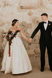 Simple Ivory Sleeveless Beach Wedding Dress Floor Length Satin Spaghetti Straps Bridal STBPC6KYY8G