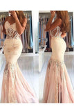 New Arrival Sweetheart Mermaid Prom Dresses With Applique