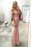 Prom Dresses Mermaid Off The Shoulder Elastic Satin & Lace Sweep