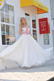 Prom Dresses Scoop Chiffon With Applique And Ruffles