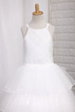 Tulle With Ruffles And Handmade Flower A Line Flower Girl