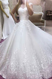 New Arrival A-Line Wedding Dress Scoop Neck Tulle With Appliques And
