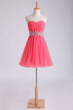 Homecoming Dress Sweetheart Pleated Bodice A Line Short/Mini Tulle